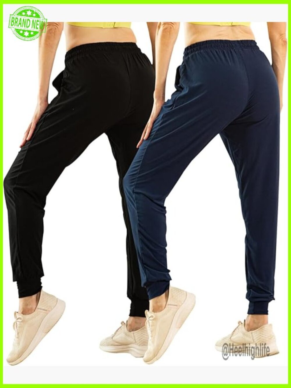 2 Pack Soft Tapered Joggers with Pockets Drawstring Lounge Sweatpants